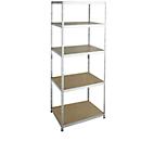 Assembled heavy-duty shelving, complete shelving, with 5 shelves, 2400 x 920 x 460 mm, galvanized