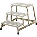 Assembly ladder, with aluminium grating steps, 3 steps