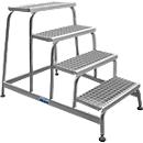 Assembly ladder, with aluminium grating steps, 4 steps