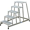 Assembly ladder, with aluminium grating steps, 5 steps