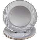 Assiettes en carton Pronappe, Ø 230 mm, carton, argent, 10 pièces