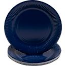 Assiettes en carton Pronappe, Ø 230 mm, carton, bleu marine, 20 pièces