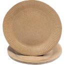 Assiettes en carton Pronappe, Ø 230 mm, carton, marron, 20 pièces