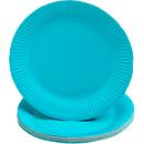 Assiettes en carton Pronappe, Ø 230 mm, carton, turquoise, 20 pièces