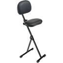 Assis debout meychair Futura Light AF-SR-11012, pliable &amp; assise réglable en hauteur, sans aide à la montée, L 370 x P 210 x H 540-900 mm, acier &amp; similicuir, noir