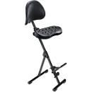 Assis debout meychair Futura Light AF-SR-11046, réglable en hauteur par pliage &amp; assise, avec aide à la montée, L 360 x P 220 x H 540-900 mm, acier &amp; mousse PU, noir