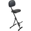Assis debout meychair Futura Light AF-SR-11153, pliable &amp; assise réglable en hauteur, avec aide à la montée, L 370 x P 210 x H 540-900 mm, acier &amp; similicuir, noir