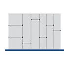 Assortiment de cloisons de séparation et séparateurs, 5 cloisons de séparation, 7 séparateurs à insérer, pour série Verso, p. hauteur frontale de tiroir 100/125 mm, H 77 mm