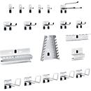 Assortiment geperforeerde bodemplaat toebehoren Perfo, 20 stuks, 10 haken/5 gereedschapsklemmen met Ø 16 mm /5 gereedschapshouders, gegalvaniseerd metaal, zilver