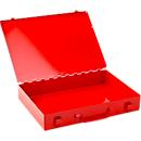 Assortimentkoffer ADB, leeg, zonder vakken, afsluitbaar, met handvat, B 335 x D 230 x H 50 mm, staal &amp; ABS kunststof, verkeersrood RAL 3020