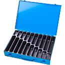 Assortment case ADB, empty, 20 compartments, lockable, with handle, W 330 x D 230 x H 50 mm, steel &amp; ABS plastic, light blue RAL 5012