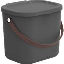 Aufbewahrungsbox ALBULA, mit Deckel, 6 Liter, Bügelgriff, stapelbar, aus recyceltem Kunststoff, B 235 x T 200 x H 208 mm, anthrazit