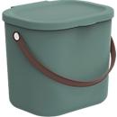 Aufbewahrungsbox ALBULA, mit Deckel, 6 Liter, Bügelgriff, stapelbar, aus recyceltem Kunststoff, B 235 x T 200 x H 208 mm, grün