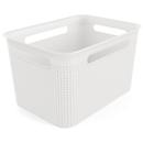 Aufbewahrungsbox Rotho BRISEN, Volumen 16 l, Lochstruktur, stapelbar, ohne Deckel, L 360 x B 262 x H 211 mm, Recycling-PP, weiss