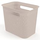 Aufbewahrungsbox Rotho BRISEN, Volumen 7 l, Lochstruktur, hoch & schmal, stapelbar, ohne Deckel, L 262 x B 180 x H 211 mm, Recycling-PP, cappuccino