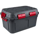 Aufbewahrungsbox Sunware Q-LINE, 130L, wasserdicht, mit Griff und Rollen, 6 Verschlussclips, L 790 x B 425 x H 425 mm, anthrazit/rot
