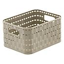 Aufbewahrungskorb Rotho COUNTRY, Volumen 2 l, Format A6, ohne Deckel, stapelbar, L 183 x B 137 x H 98 mm, PP, cappuccino