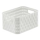 Aufbewahrungskorb Rotho COUNTRY, Volumen 2 l, Format A6, stapelbar, ohne Deckel, L 183 x B 137 x H 98 mm, PP, weiss