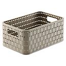 Aufbewahrungskorb Rotho COUNTRY, Volumen 4 l, Format A6+, ohne Deckel, stapelbar, L 237 x B 158 x H 108 mm, PP, cappuccino