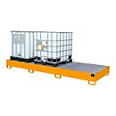 Auffangwanne AW 1000-3, für 3 IBC-Container à 1000 l oder 10 Fässer à 200 l, L 3850 x B 1300 x H 340 mm, unterfahrbar, gelborange