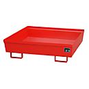 Auffangwanne BAUER AO-4/A, Stahl, 280 l, B 1200 x T 1200 x H 335 mm, rot
