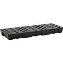 Auffangwanne für Kleingebinde CEMO 10/4, Volumen 21 l, für Regalfachmaß 1000 x 400 mm, mit Gitterrost, mit Zulassung, stapelbar, Polyethylen, schwarz