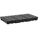 Auffangwanne für Kleingebinde CEMO 10/6, Volumen 33 l, für Regalfachmaß 1000 x 600 mm, mit Gitterrost, mit Zulassung, stapelbar, Polyethylen, schwarz