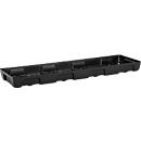 Auffangwanne für Kleingebinde CEMO 13/4, Volumen 28 l, für Regalfachmaß 1300 x 400 mm, ohne Gitterrost, mit Zulassung, stapelbar, Polyethylen, schwarz