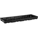 Auffangwanne für Kleingebinde CEMO 13/5, Volumen 36 l, für Regalfachmaß 1300 x 500 mm, ohne Gitterrost, mit Zulassung, stapelbar, Polyethylen, schwarz