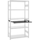 Auszugboden für ORDO Business Regalsysteme, Teleskopschienen-Vollauszug, höhenverstellbar, B 750 x T 400 mm, Tragkraft 60 kg, tiefschwarz RAL 9005