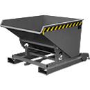Automatischer Kippbehälter Bauer Typ 4A 600, 3 Entriegelungspunkte, Abrollsystem, Inhalt 0,6 m³, bis 1000 kg, mausgrau RAL 7005