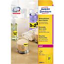 Avery Neon Labels L6004-25, voor etikettering, afneembaar, papier, geel, 63,5 x 29,6 mm, 25 x A4 vellen, 675 stuks.