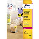 Avery Neon Labels L7263Y-25, voor etikettering, afneembaar, papier, geel, 99,1 x 38,1 mm, 25 x A4 vellen, 350 st.