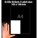 AVERY Zweckform 3483-200 Étiquettes universelles, ultragrip, 105 x 148 mm, DP INTERNETMARKE approprié