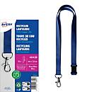 Avery Zweckform 4842B gerecyclede lanyard 15 x 440 mm, blauw, rPET, met karabijnhaak, 10 stuks