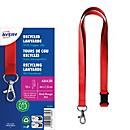 Avery Zweckform 4842R Lanière recyclée 15 x 440 mm, rouge, rPET, avec mousqueton, lot de 10