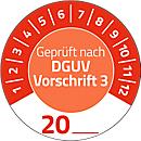 Avery Zweckform 7907 Prüfplaketten „DGUV Vorschrift 3“ 20__zum Selbereintragen, extrem robust, Ø 30 mm, 80 Stück/10 Bogen, Vinylfolie, rot