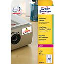 Avery Zweckform Etiketten L6140-20, extra stark haftend, geeignet für Laserdrucker, 45,7 x 25,4 mm, 800 Stück/20 A4-Bogen, Polyesterfolie, weiß