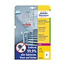 Avery Zweckform Etiketten Serie L8012-10, antimikrobiell, desinfektionsmittelbeständig, für Laserdrucker, 210 x 148 mm, 20 Stück/10 A4-Bogen, Folie, transparent