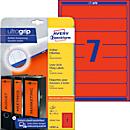 AVERY® Zweckform Étiquettes pour classeur à levier, couleur, L4762-20, 38 x 192 mm, 140 étiquettes/paquet, rouge