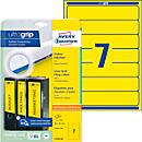 AVERY® Zweckform Étiquettes pour classeur à levier, couleur, L4765-20, 38 x 192 mm, 140 étiquettes/paquet, jaune