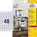 Avery Zweckform film labels, weatherproof, for indoor and outdoor use, 30 x 30 mm