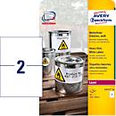 Avery Zweckform folie-etiketten, weerbestendig, voor binnen- en buitengebruik, 210 x 148 mm