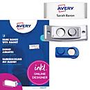 Avery Zweckform POL20MA66-20DR Namensschilder 68 x 22 mm, Edelstahl-Optik, magnetisch, 24 Schilder
