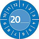 Avery Zweckform testbadges met jaartal 20xx, Ø 30 mm, PVC-folie op papier, blauw