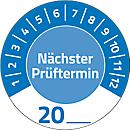 Avery Zweckform testbadges volgende datum 20xx, Ø 30 mm, PVC-folie op papier, blauw