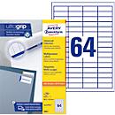 AVERY Zweckform Universal-Etiketten 3667, ultragrip, 48,5 x 16,9 mm, 3667, 6400 Stück