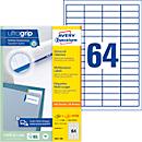 AVERY Zweckform universal labels 3667-200, ultragrip, 48.5 x 16.9 mm, 3667-200, 12800 + 1280 pieces