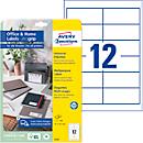 Avery Zweckorm® étiquettes multi-usages, 6123, 97 x 42,3 mm, 120 étiquettes/10 feuilles