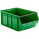 Bac à bec avec barre de support SSI Schäfer LF 743, polypropylène, L 715 x l 470 x H 300 mm, 74 l, vert